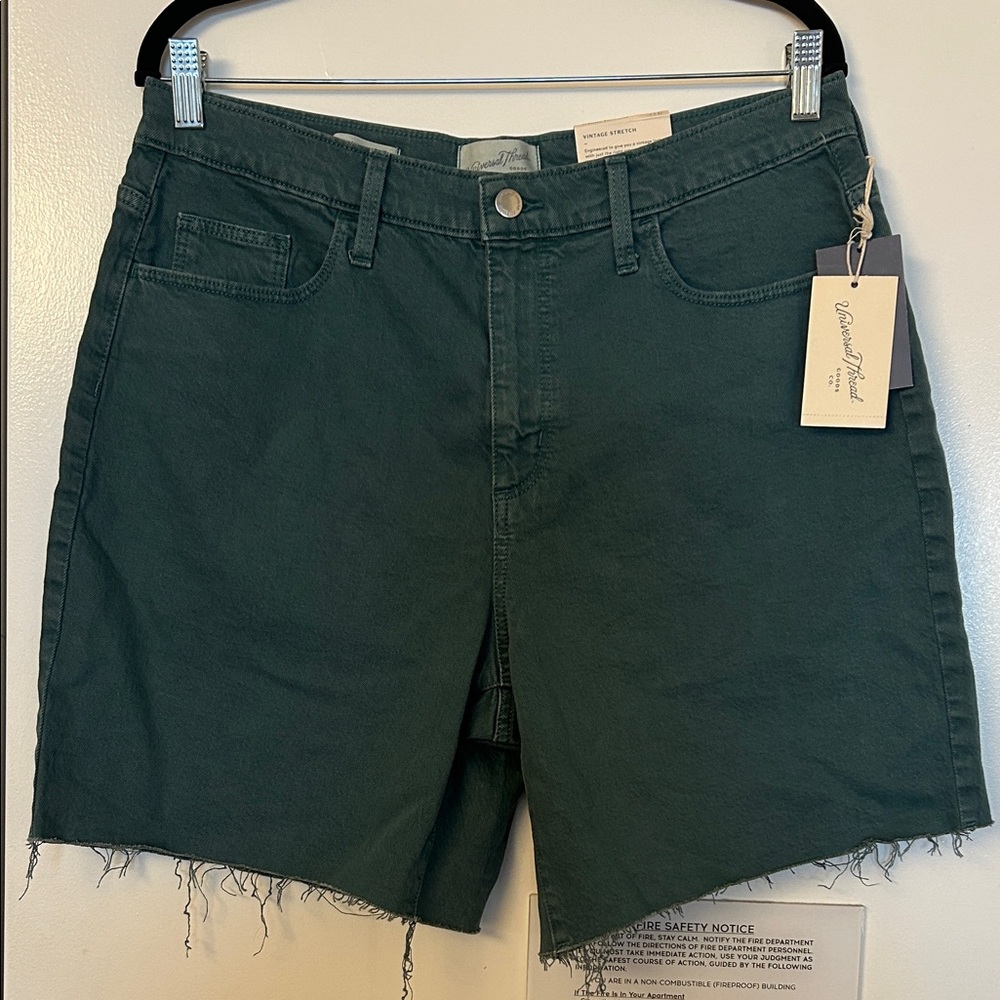 Green Denim Shorts
